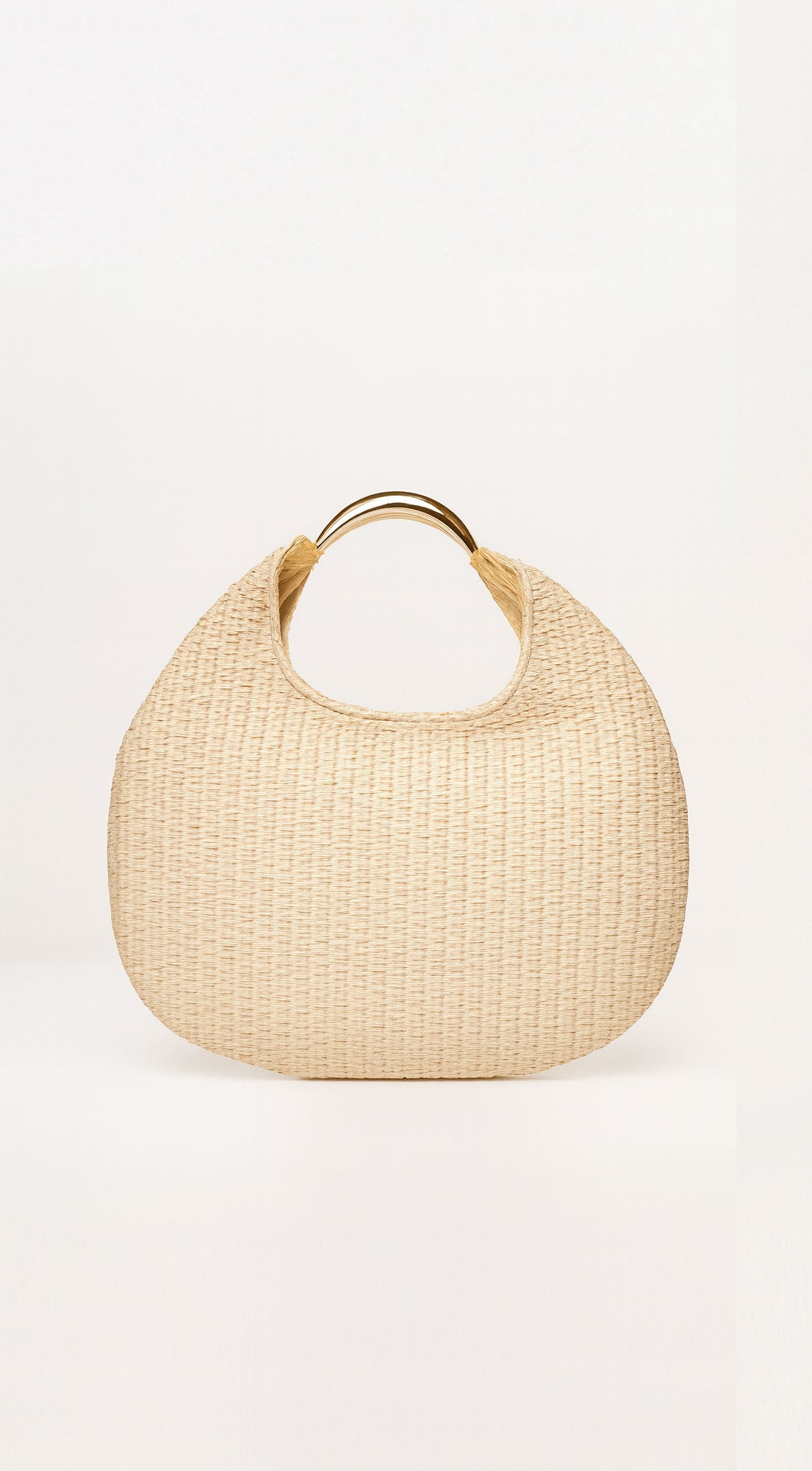 Violeta | Bolso Hobo Efecto Paja con Asa Metálica