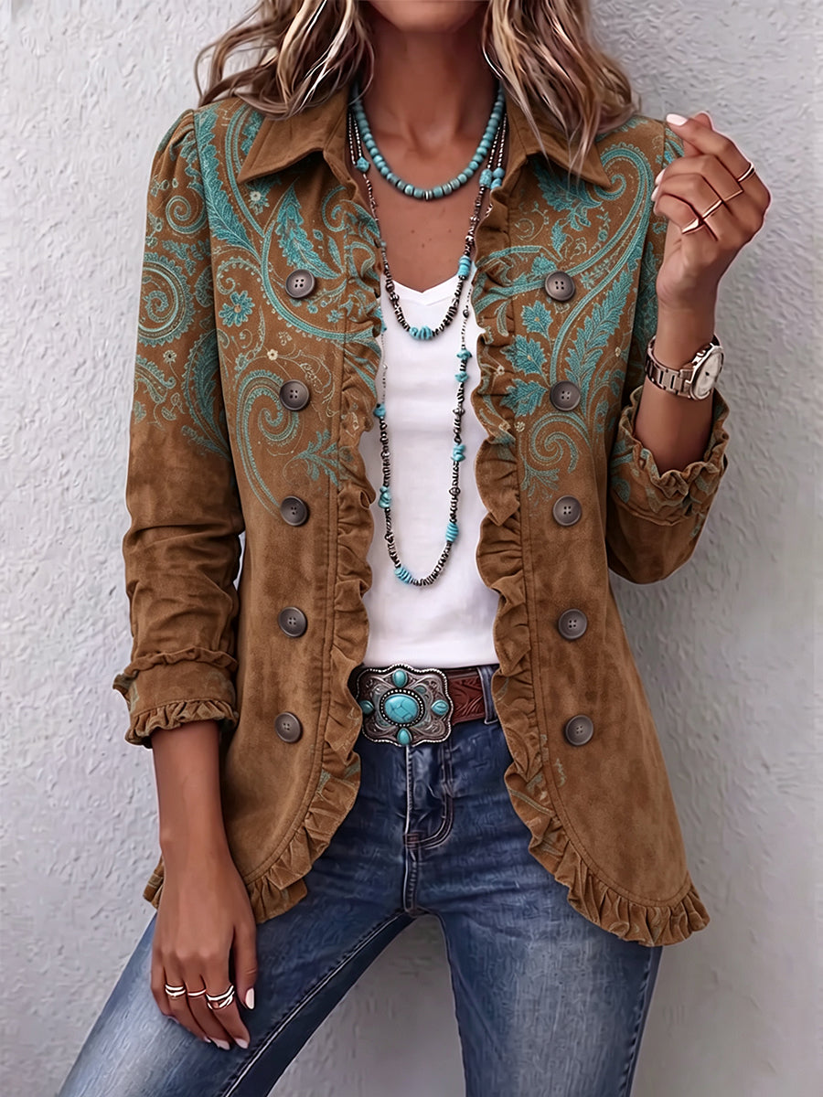 Carla | Chaqueta Estampado Cachemir Caramelo