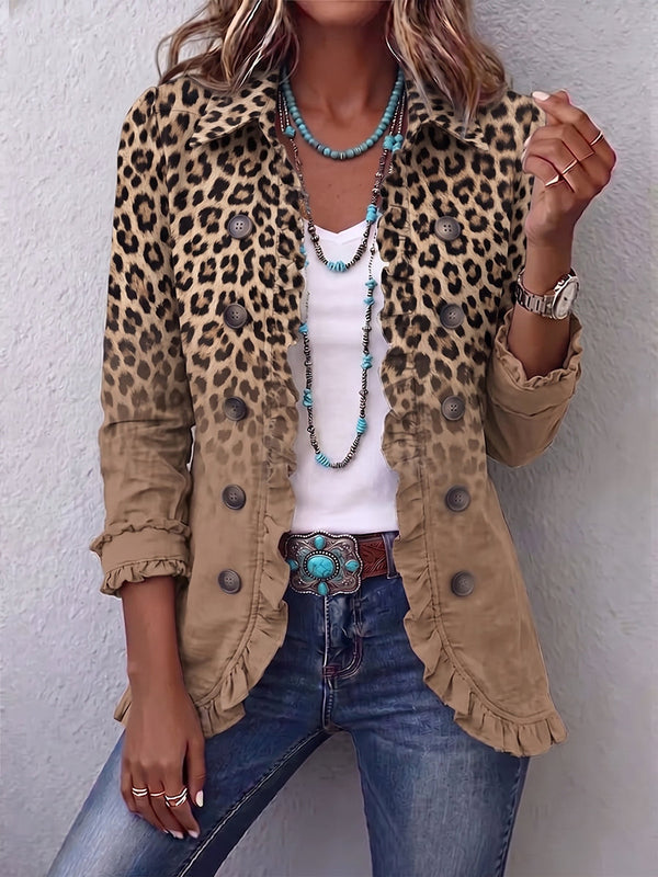 Sonia | Chaqueta Leopardo Degradado con Volantes