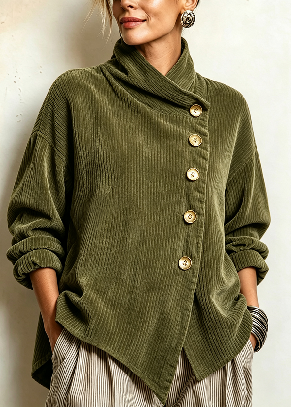 Blanca | Chaqueta Asimétrica de Cuello Alto