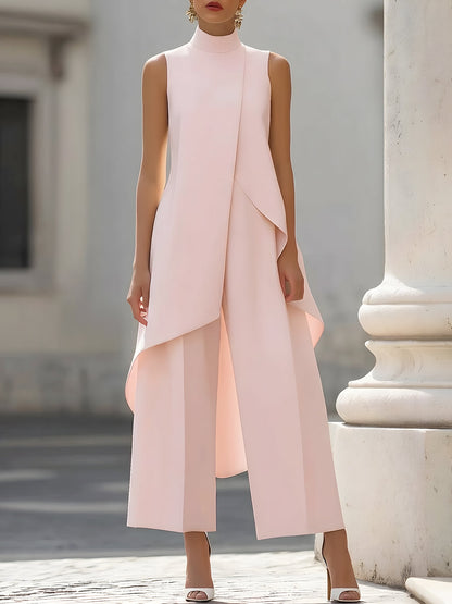 Celeste | Conjunto de Top de Cuello Alto y Pantalón Ancho