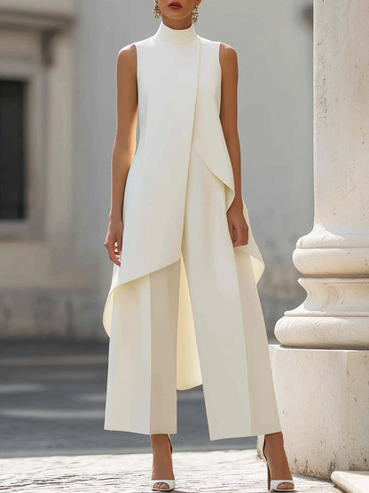 Celeste | Conjunto de Top de Cuello Alto y Pantalón Ancho