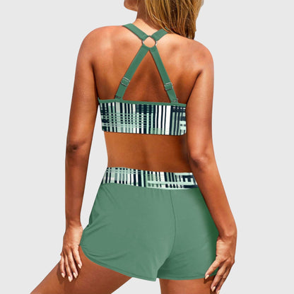 Lola | Bikini de Rayas de Talle Alto