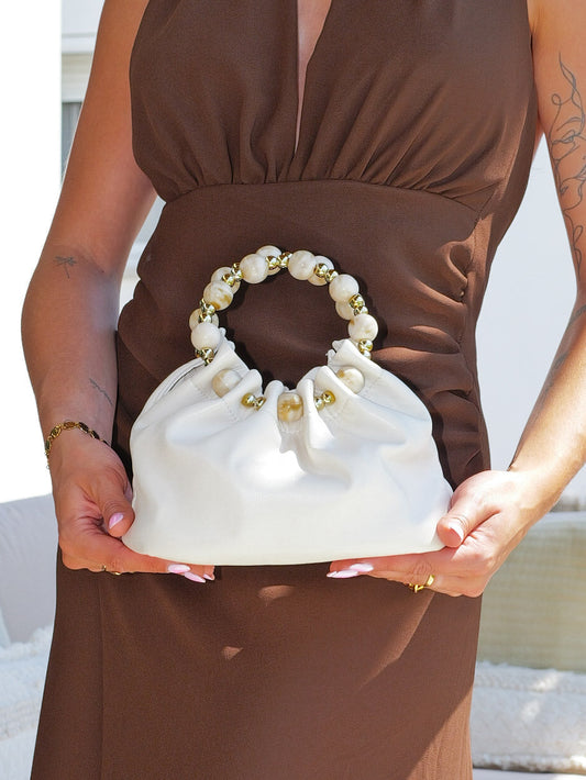 Soledad | Bolso de Fiesta con Asa de Perlas