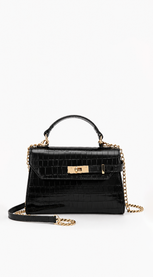 Lucía | Bolso Efecto Cocodrilo con Asa y Bandolera