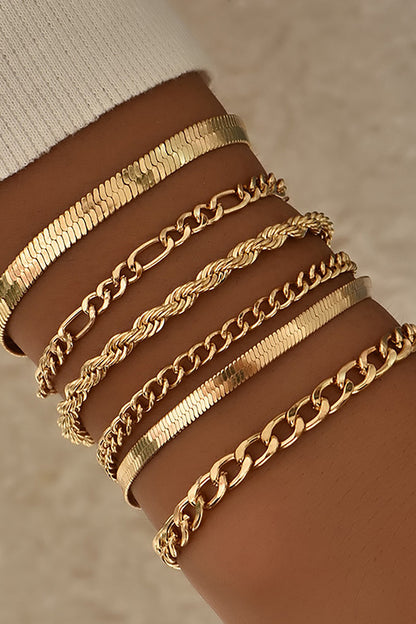 Luisa | Set de 6 Pulseras de Eslabón Cubano