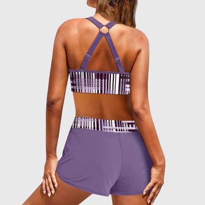 Lola | Bikini de Rayas de Talle Alto