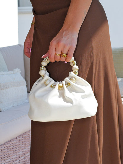 Soledad | Bolso de Fiesta con Asa de Perlas
