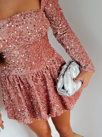 Araceli | Bolso de Fiesta Plateado con Cadena