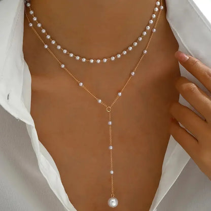 Juana | Collar de Perlas de Doble Vuelta con Colgante