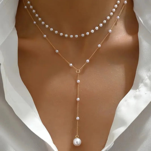 Juana | Collar de Perlas de Doble Vuelta con Colgante