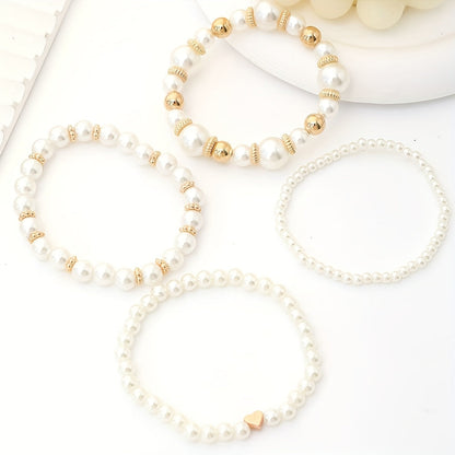 Olivia | Set de Pulseras Corazón y Perlas