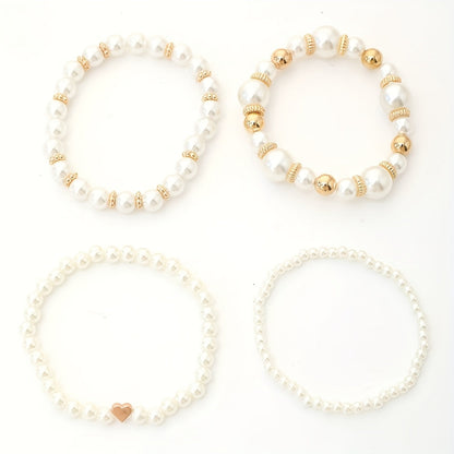Olivia | Set de Pulseras Corazón y Perlas