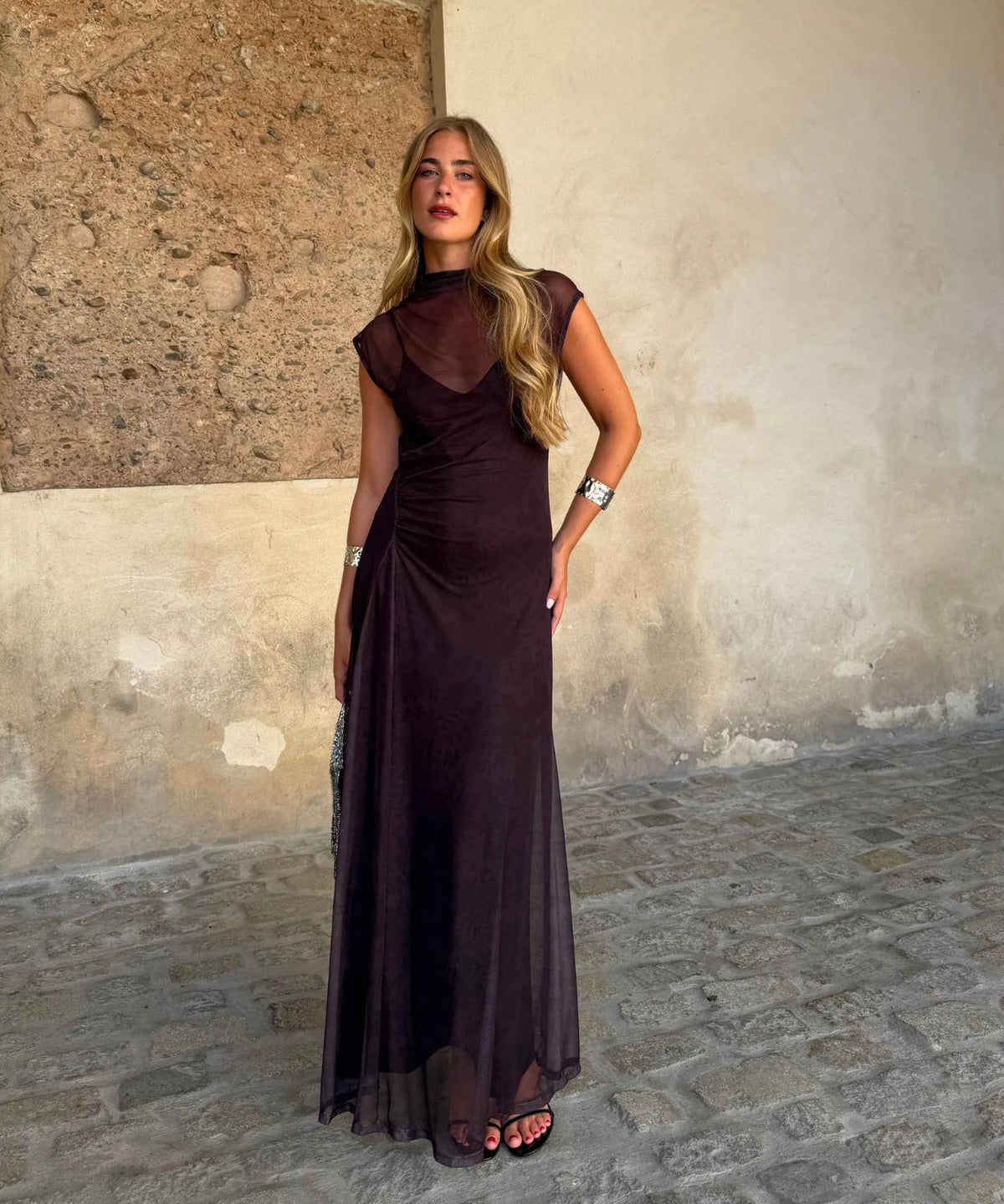 Triana | Vestido Largo de Tul Drapeado