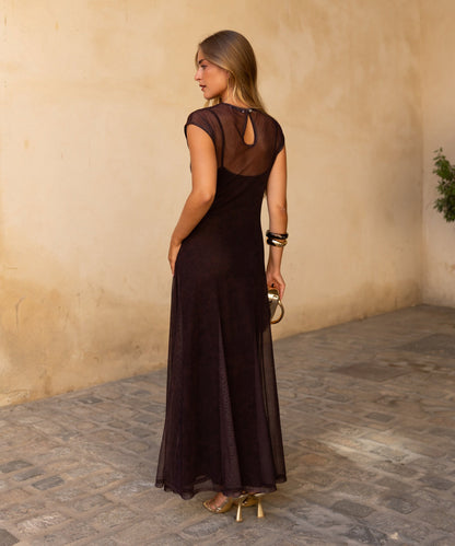 Triana | Vestido Largo de Tul Drapeado