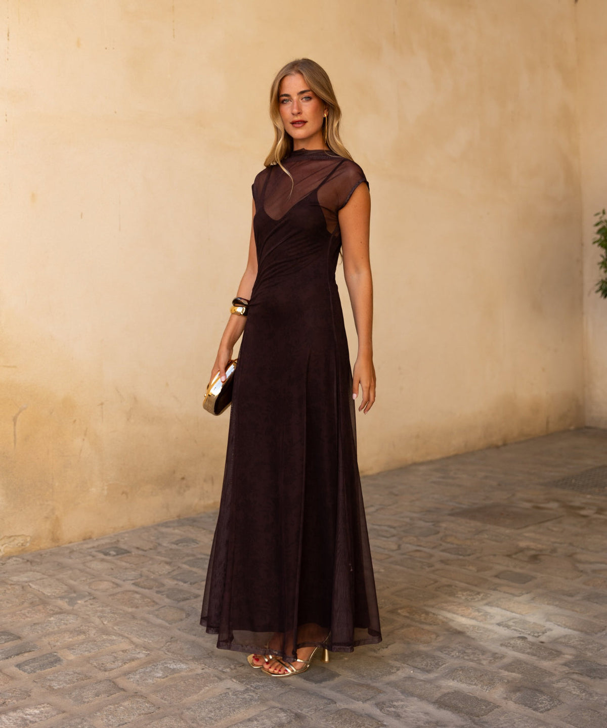 Triana | Vestido Largo de Tul Drapeado