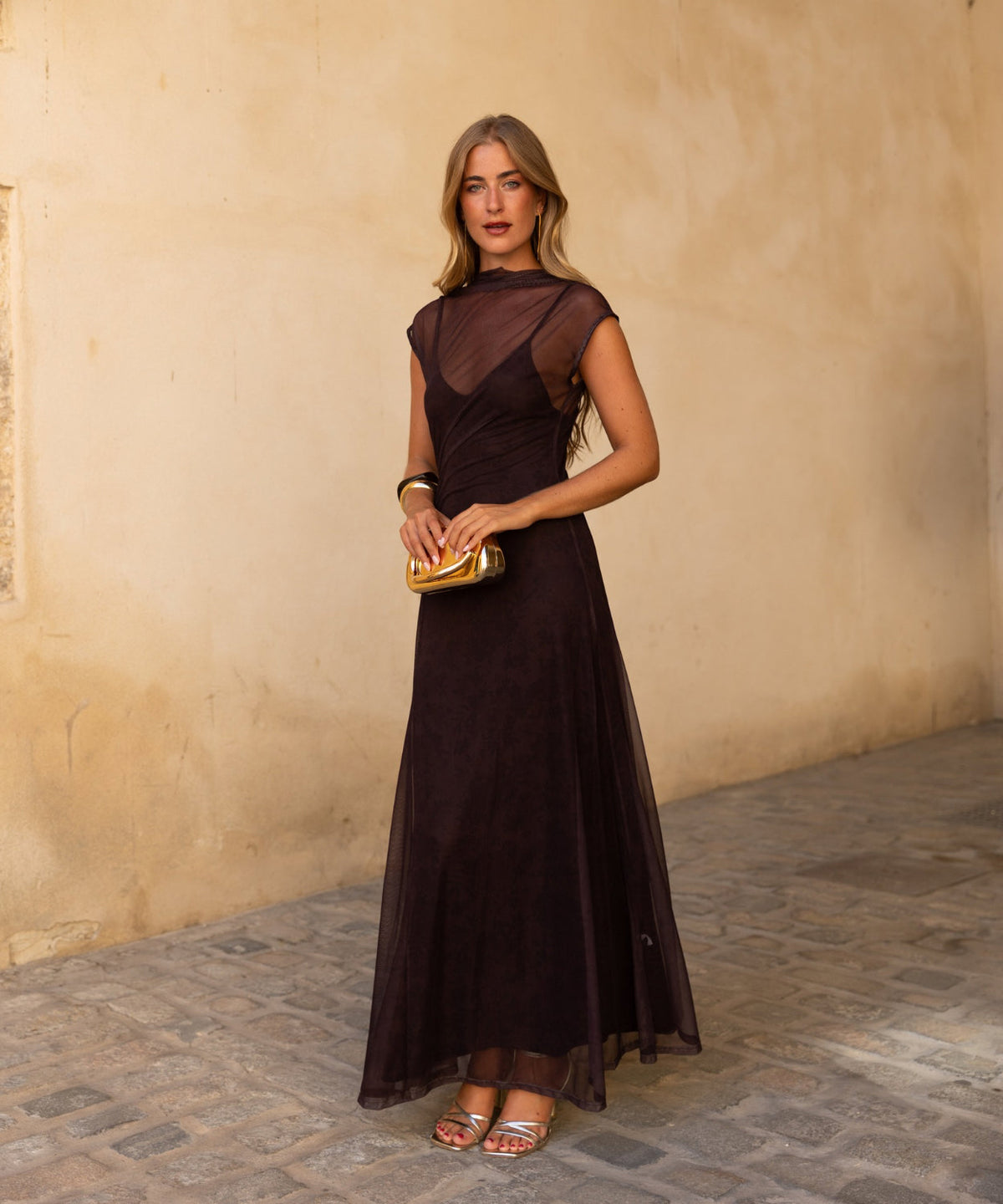 Triana | Vestido Largo de Tul Drapeado