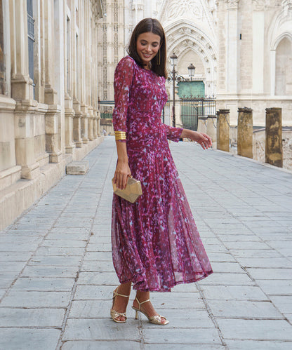 Mencía | Vestido Midi de Tul con Manga Larga
