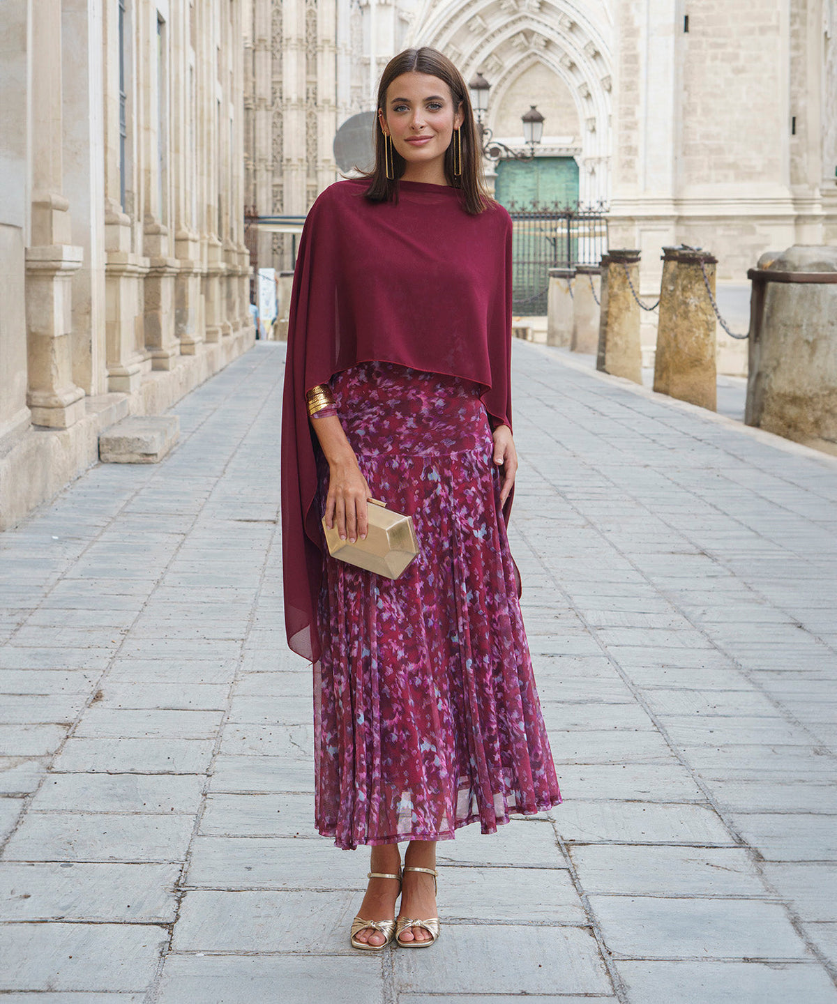 Mencía | Vestido Midi de Tul con Manga Larga