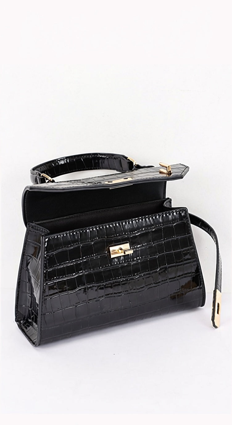 Lucía | Bolso Efecto Cocodrilo con Asa y Bandolera