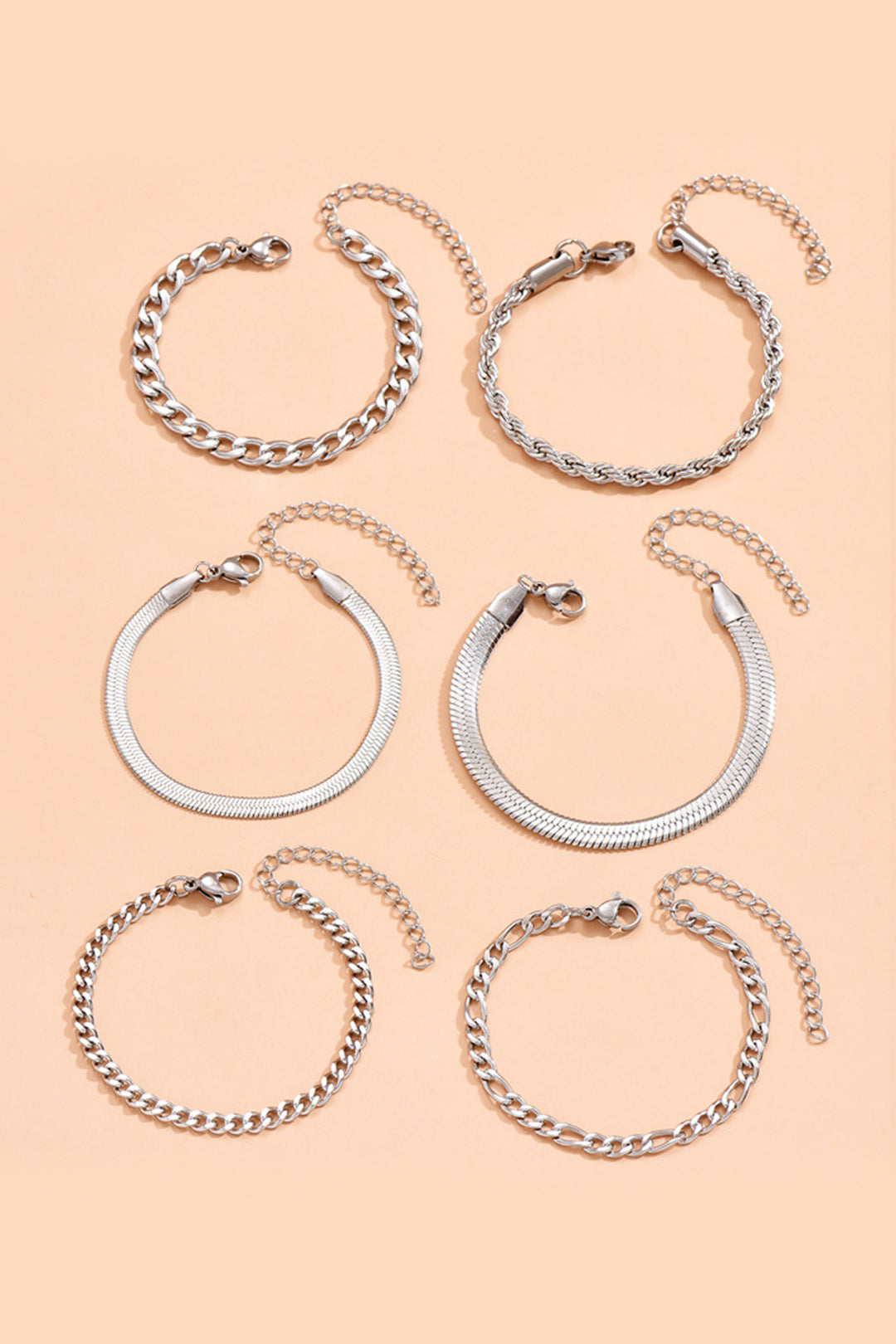 Luisa | Set de 6 Pulseras de Eslabón Cubano