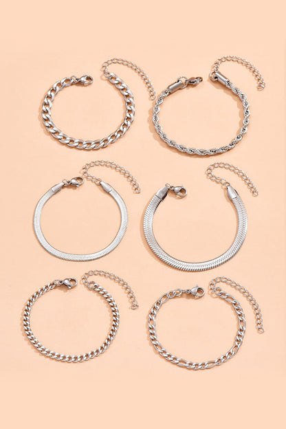 Luisa | Set de 6 Pulseras de Eslabón Cubano