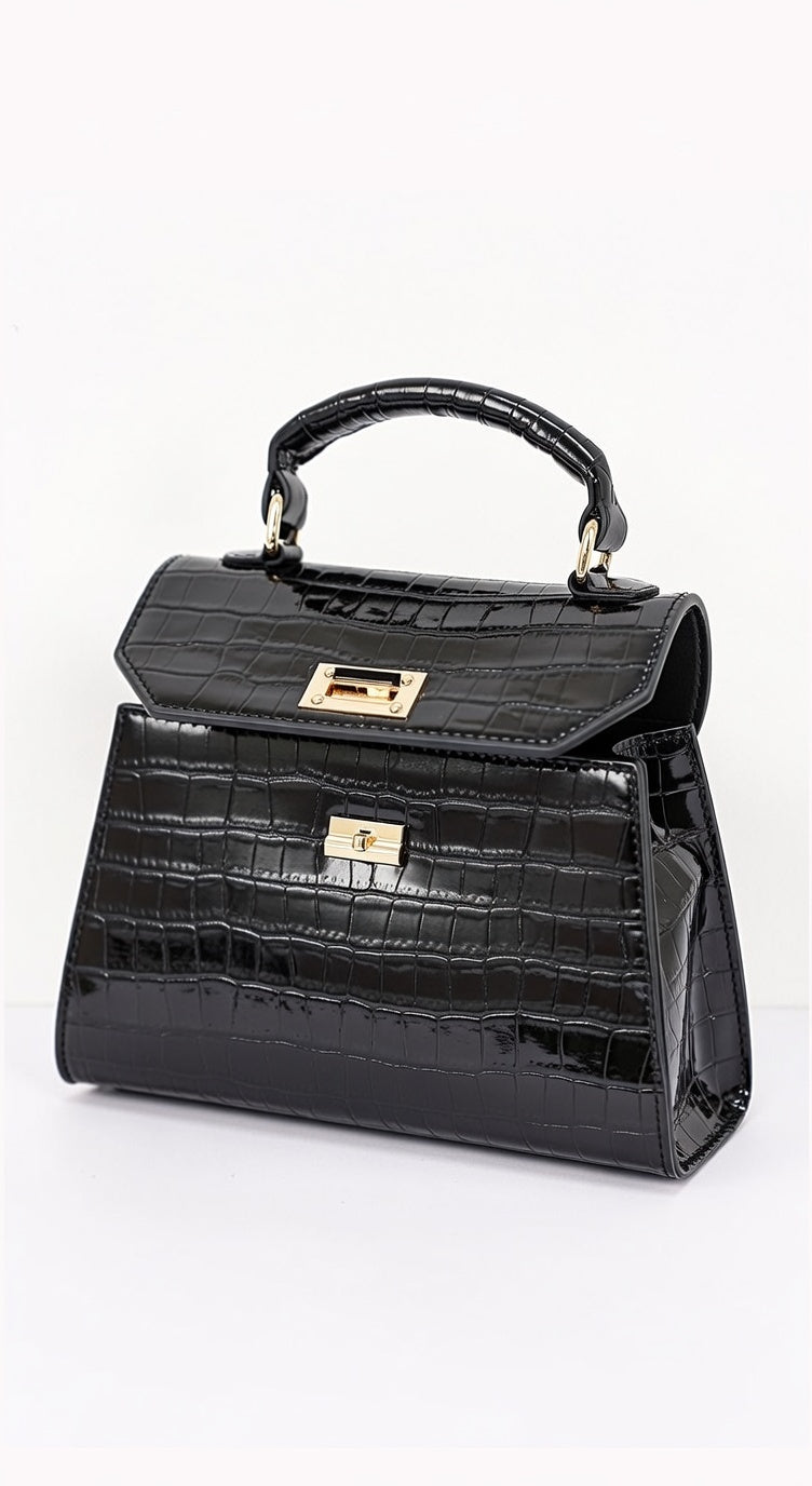 Lucía | Bolso Efecto Cocodrilo con Asa y Bandolera
