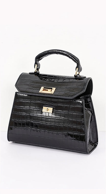 Lucía | Bolso Efecto Cocodrilo con Asa y Bandolera