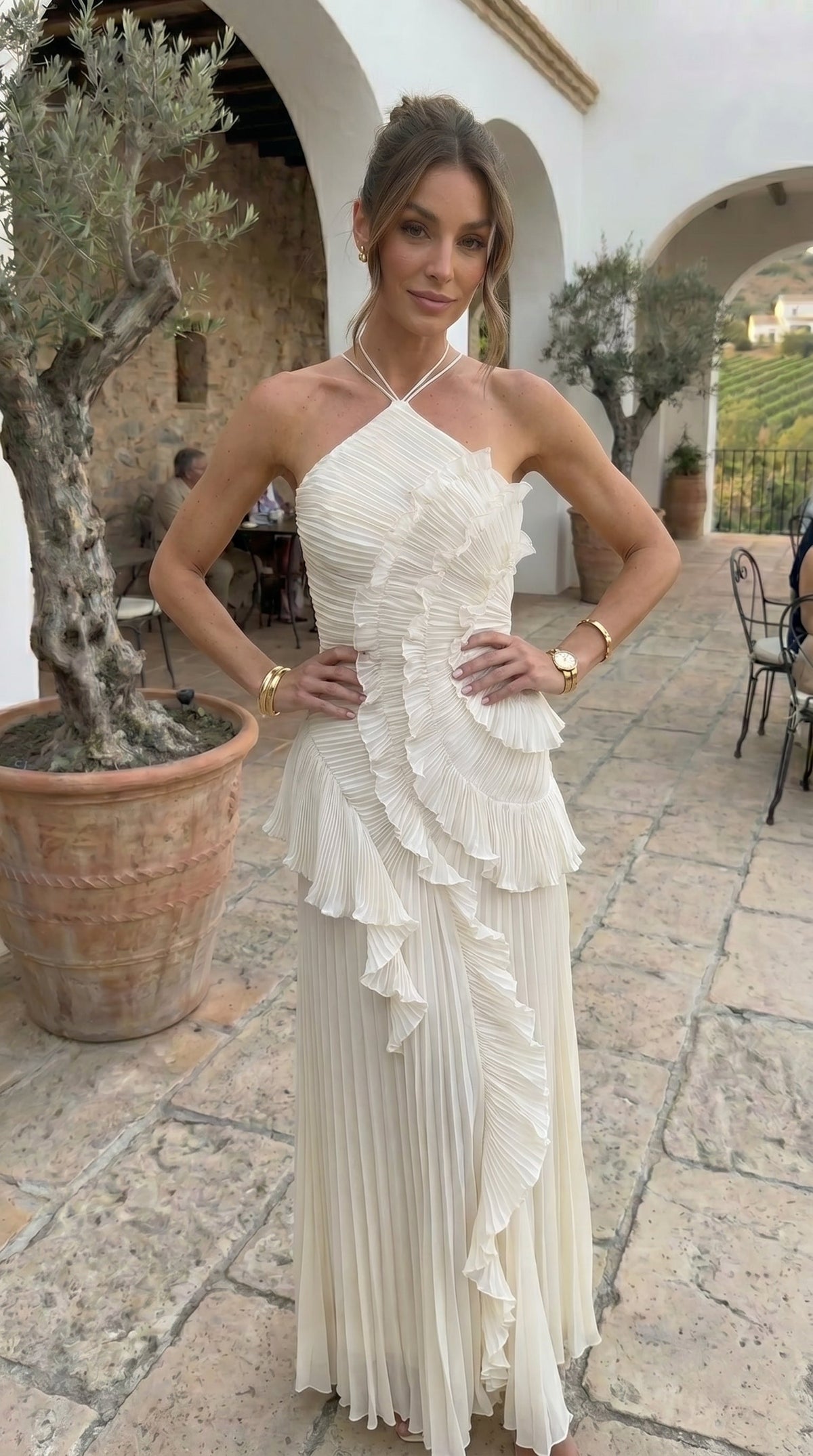 Gabriela | Vestido Plisado Asimétrico Ibiza