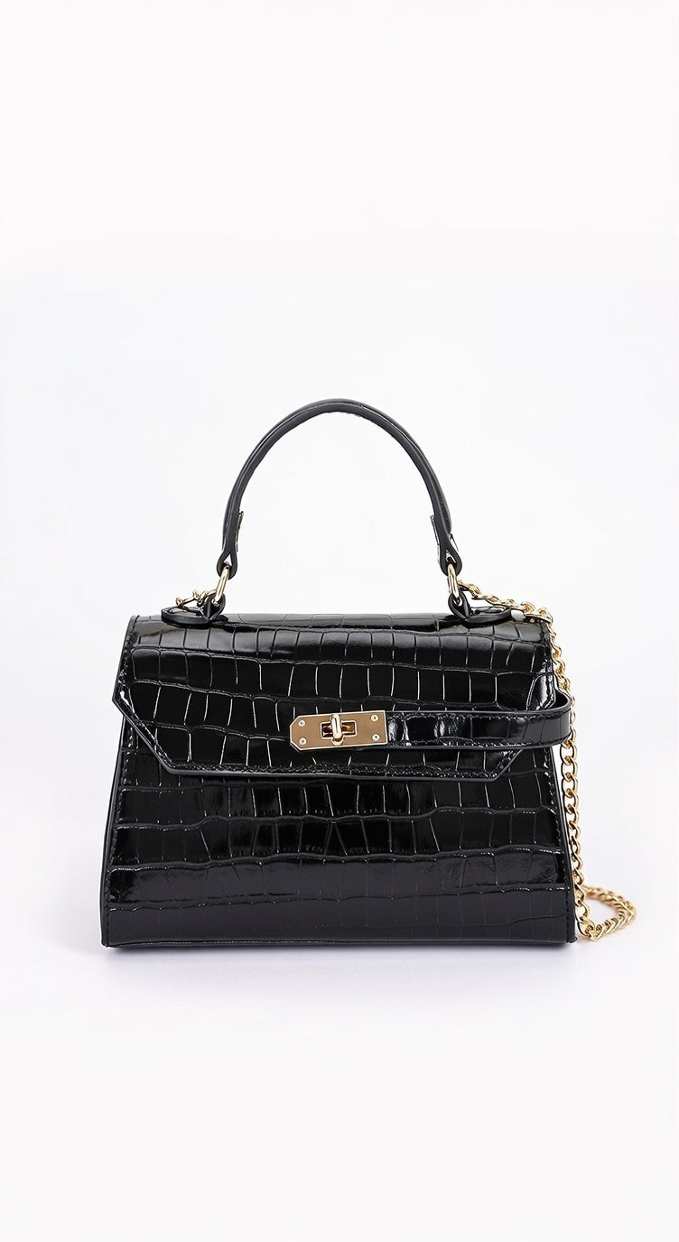 Lucía | Bolso Efecto Cocodrilo con Asa y Bandolera