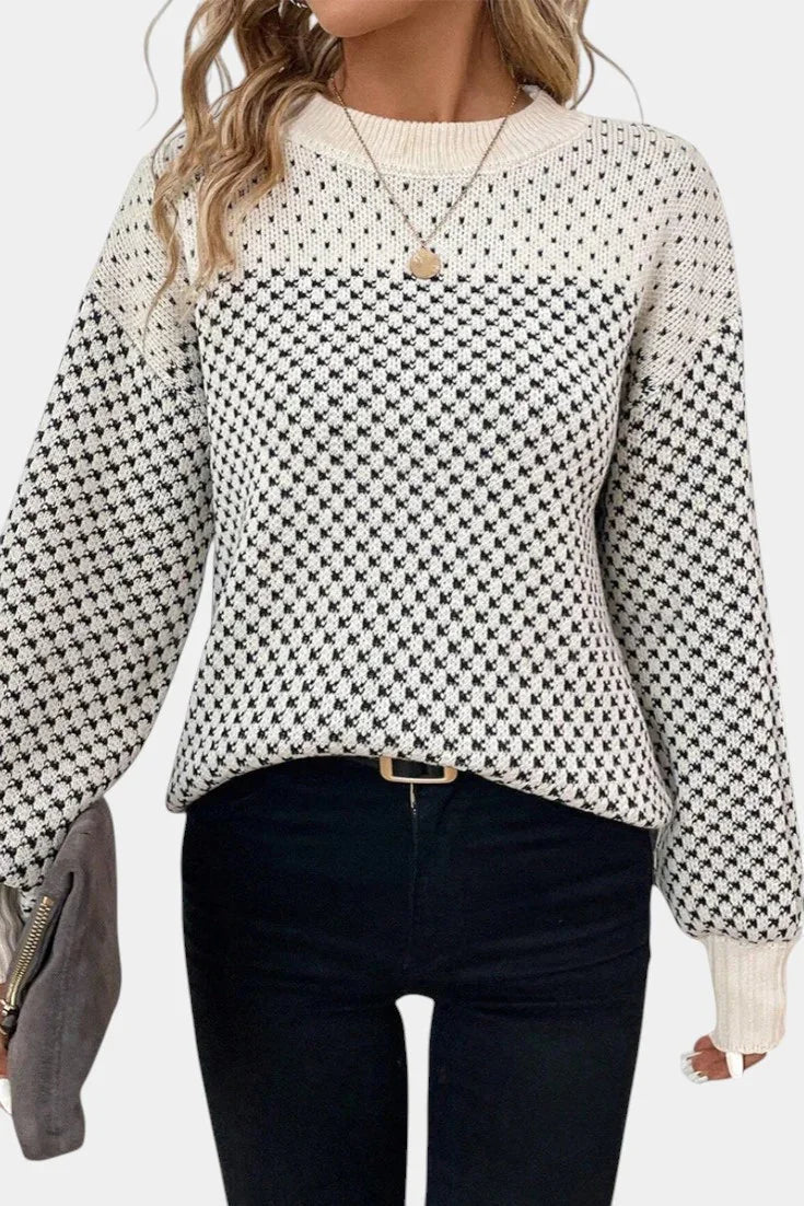 Beatriz | Jersey de Cuello Redondo Color Block