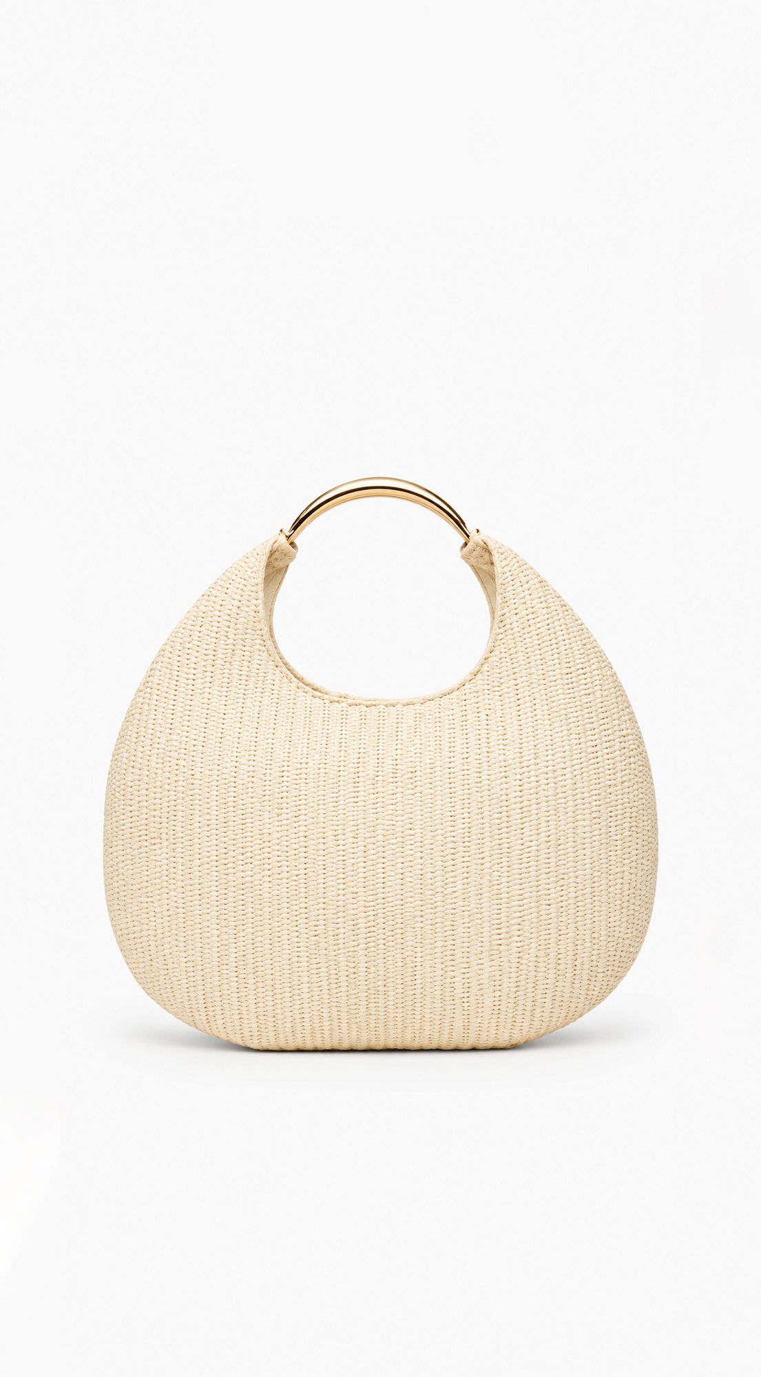 Violeta | Bolso Hobo Efecto Paja con Asa Metálica