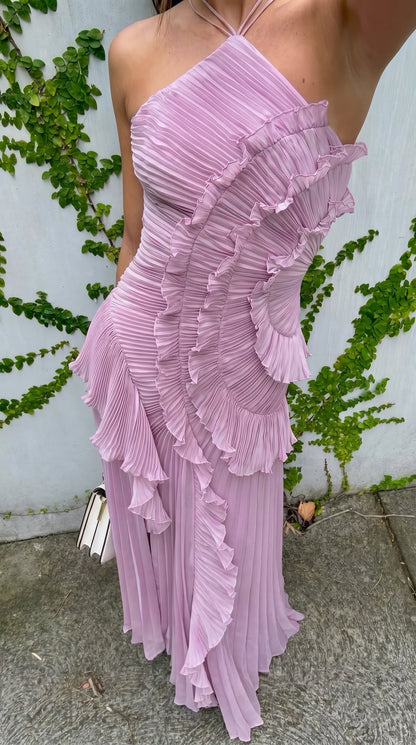 Gabriela | Vestido Plisado Asimétrico Ibiza