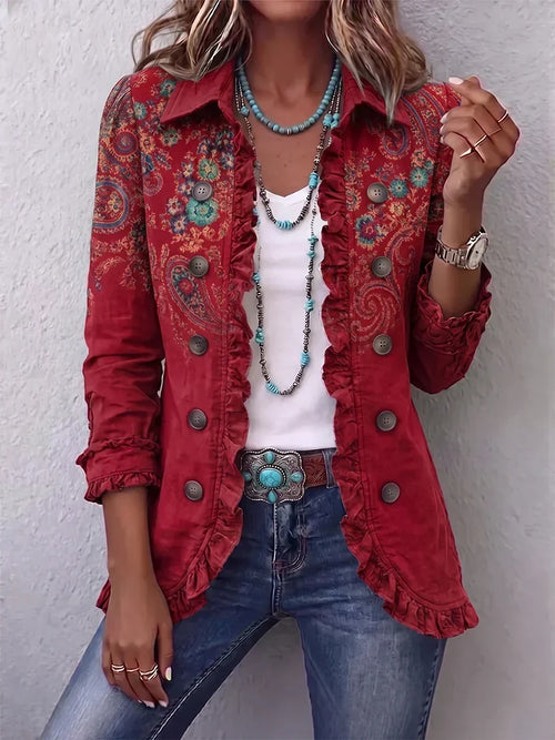 Dulce | Chaqueta Estampado Cachemir Rojo