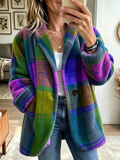 Cecilia | Abrigo de Cuadros Multicolor