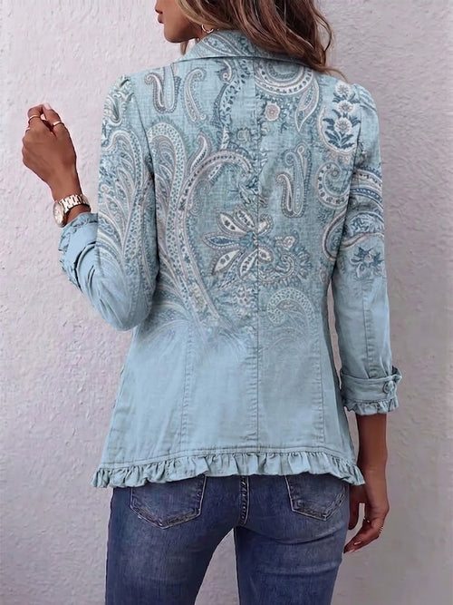 Irati | Chaqueta Estampado Cachemir Azul Cielo