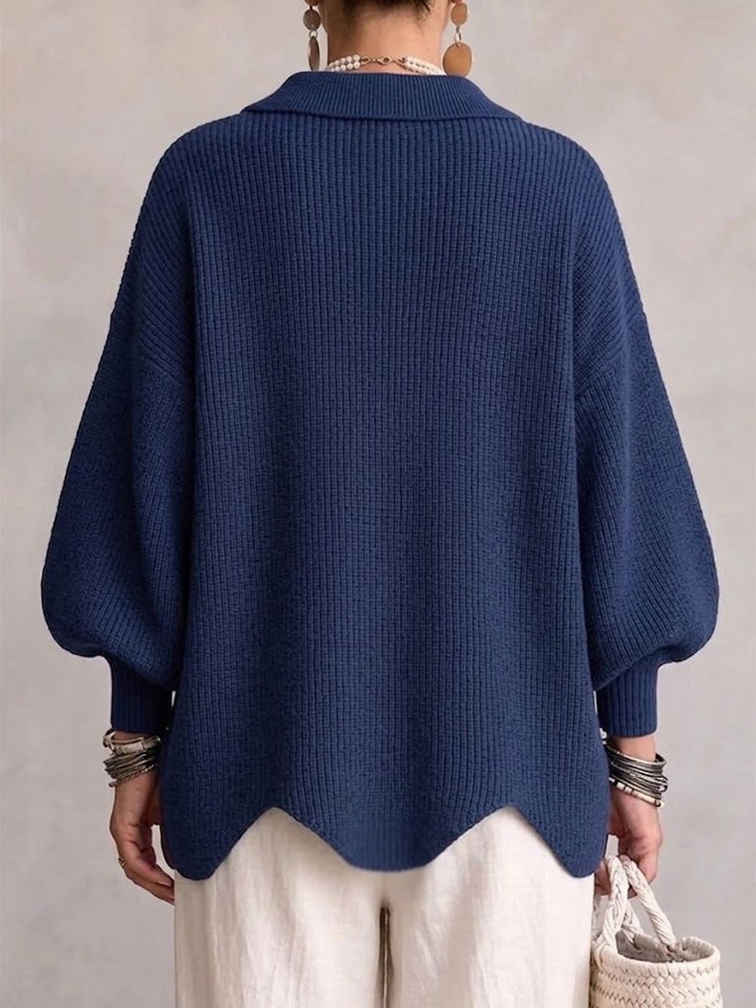 Noa | Cárdigan Oversize de Punto con Botones Metálicos