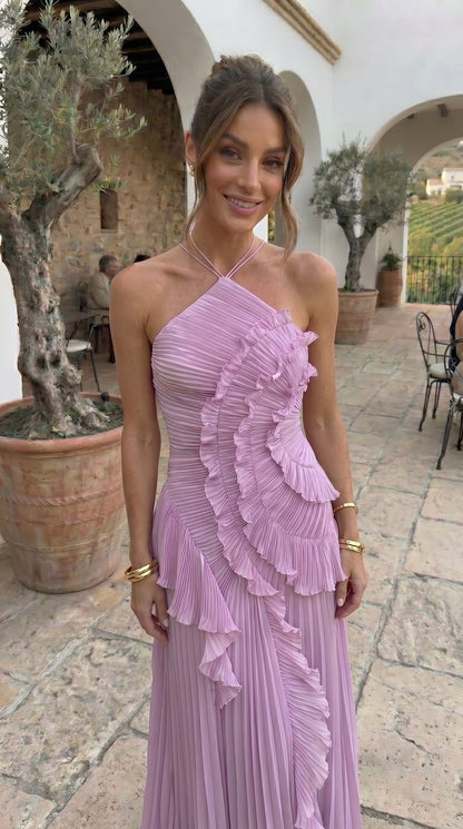 Gabriela | Vestido Plisado Asimétrico Ibiza