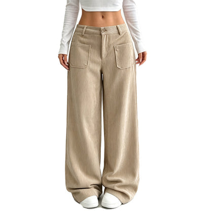 Paz | Pantalón de Pana de Pierna Ancha y Tiro Alto