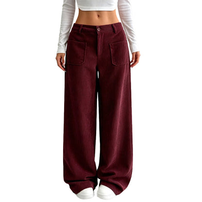 Paz | Pantalón de Pana de Pierna Ancha y Tiro Alto