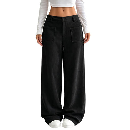 Paz | Pantalón de Pana de Pierna Ancha y Tiro Alto