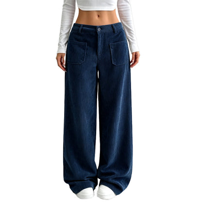 Paz | Pantalón de Pana de Pierna Ancha y Tiro Alto